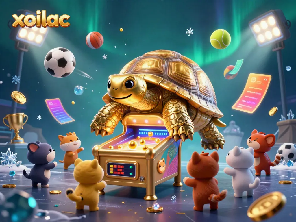 Experience thrilling gameplay with Xoilac's lively animated tortoise and sports elements, ensuring a vibrant gaming atmosphere.