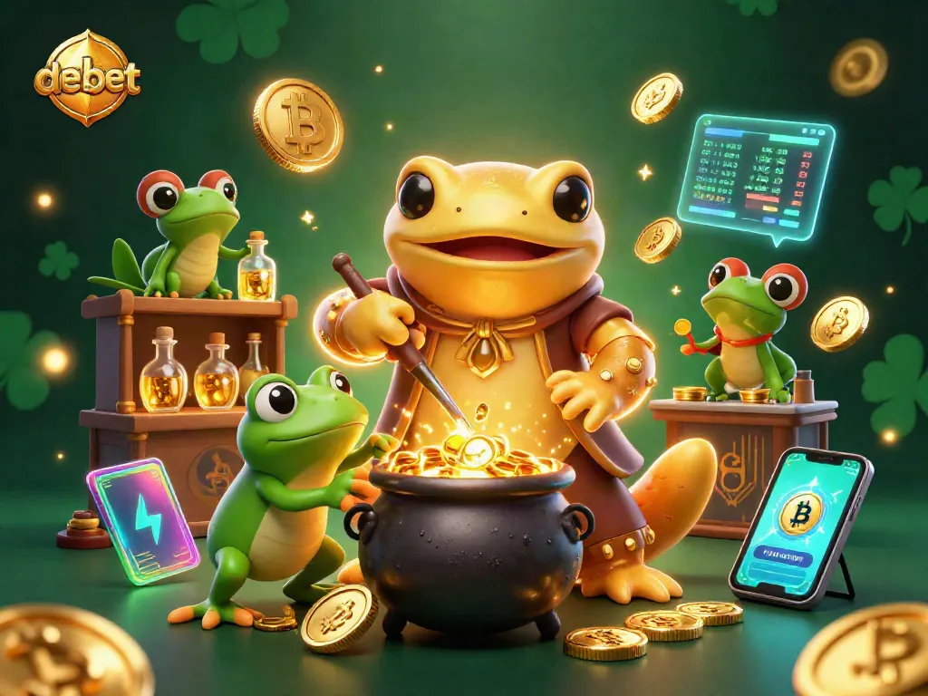 Experience the thrill of de bet with a magical 3D scene of gambling excitement featuring gold coins and vibrant casino elements.