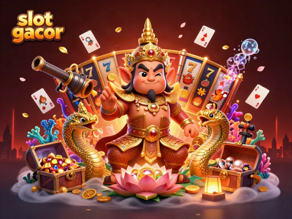 Engage in thrilling gameplay with slot gacor as a friendly yaksha guardian watches over