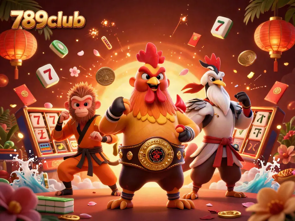 Engage in thrilling gameplay at 789club with vibrant casino elements, colorful characters, and dynamic action.