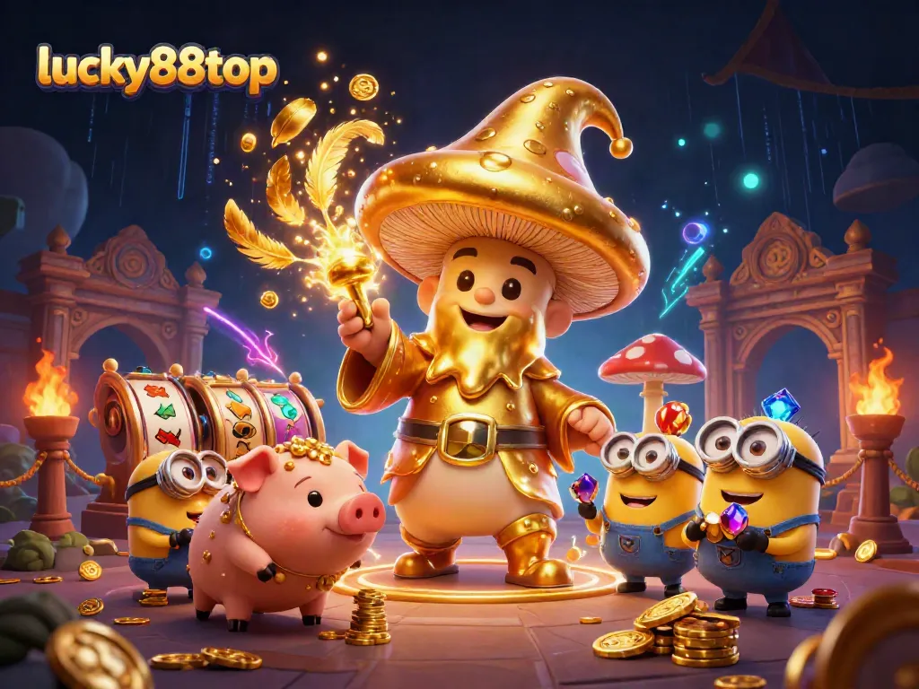 Experience thrilling gaming action at lucky88top with dynamic characters and vibrant casino elements.