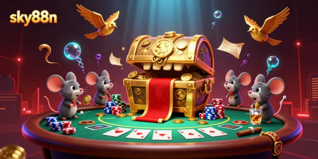 Experience thrilling gameplay at sky88n with vibrant casino elements and engaging characters.
