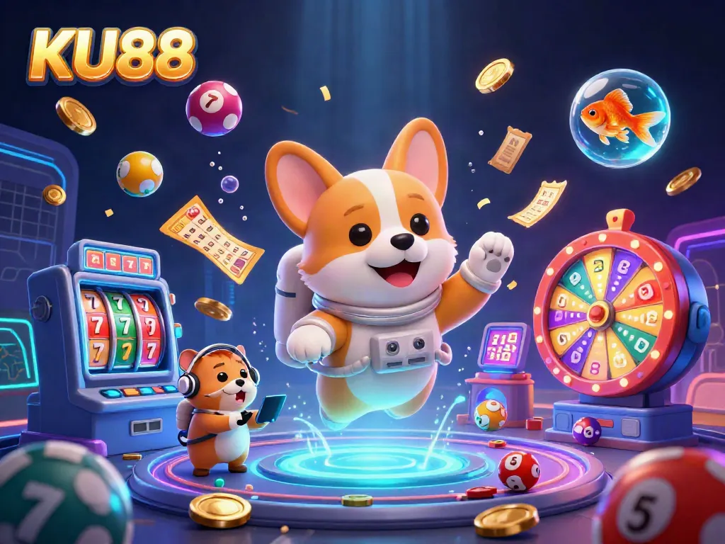 Spin and win with KU88's vibrant space casino, featuring thrilling elements and colorful games.