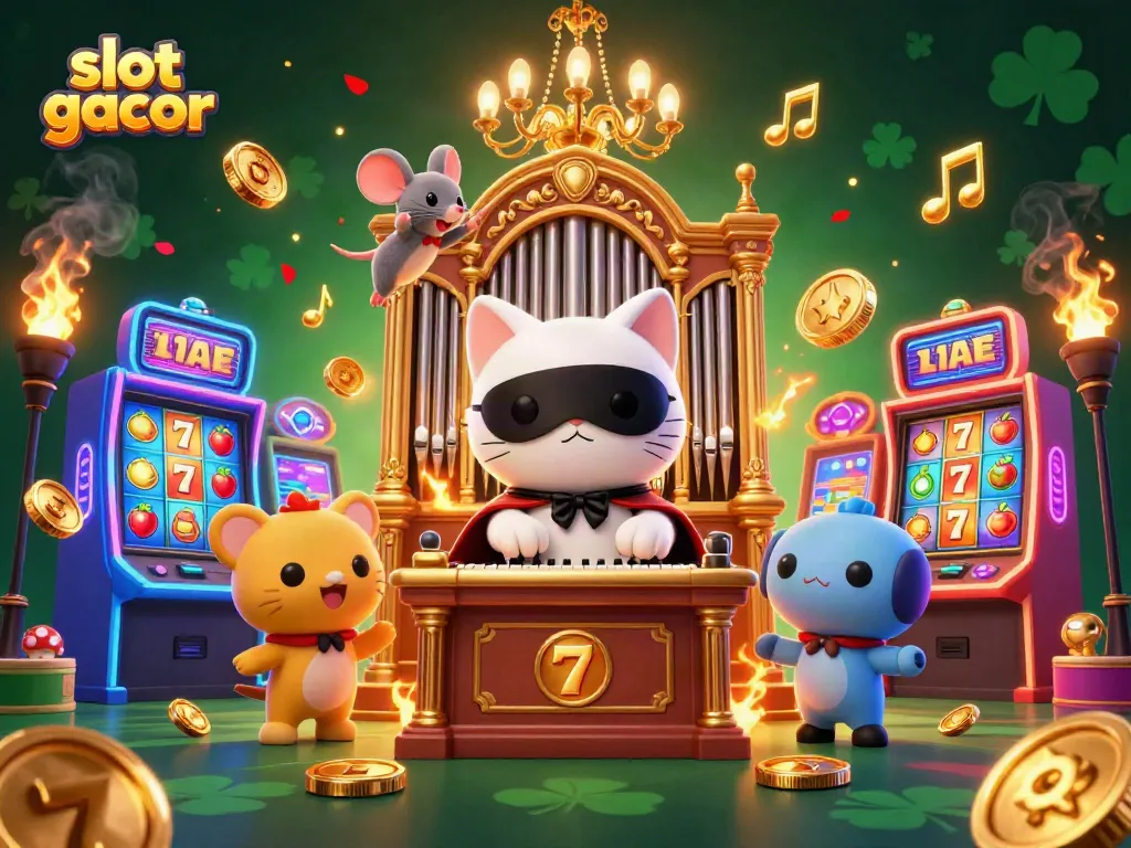 Spin the reels with slot gacor at this vibrant casino illustration overflowing with excitement.