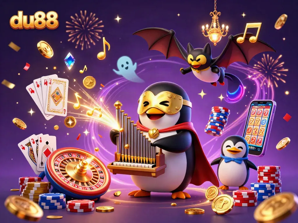 Experience du88 action with a vibrant casino scene featuring games and celebrations in 3D.