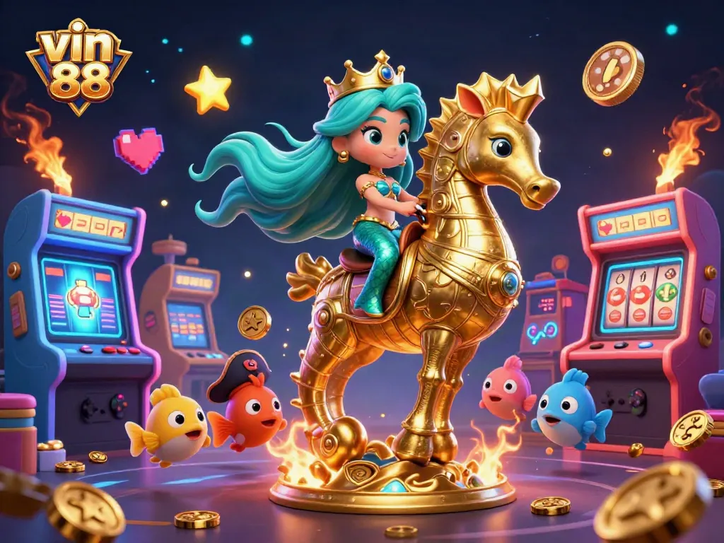 Engage with the vibrant world of vin 88, featuring exciting 3D characters and casino elements.