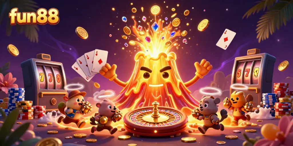 Experience thrilling fun88 gaming with dynamic casino elements and exhilarating treasure scenes.
