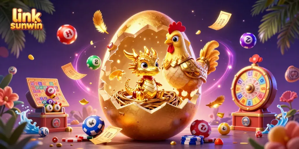 Engage in thrilling gameplay with link sunwin, featuring a golden dragon and vibrant casino elements.