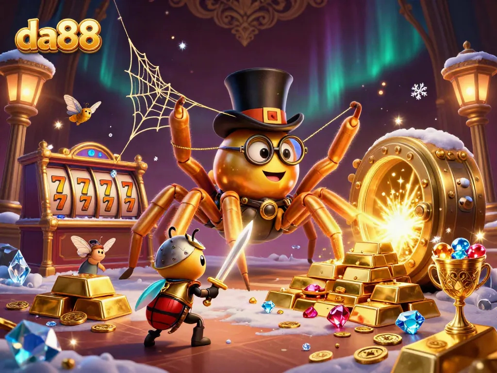 Engage in exciting casino adventures with da88, while spinning slot reels amidst golden treasures.