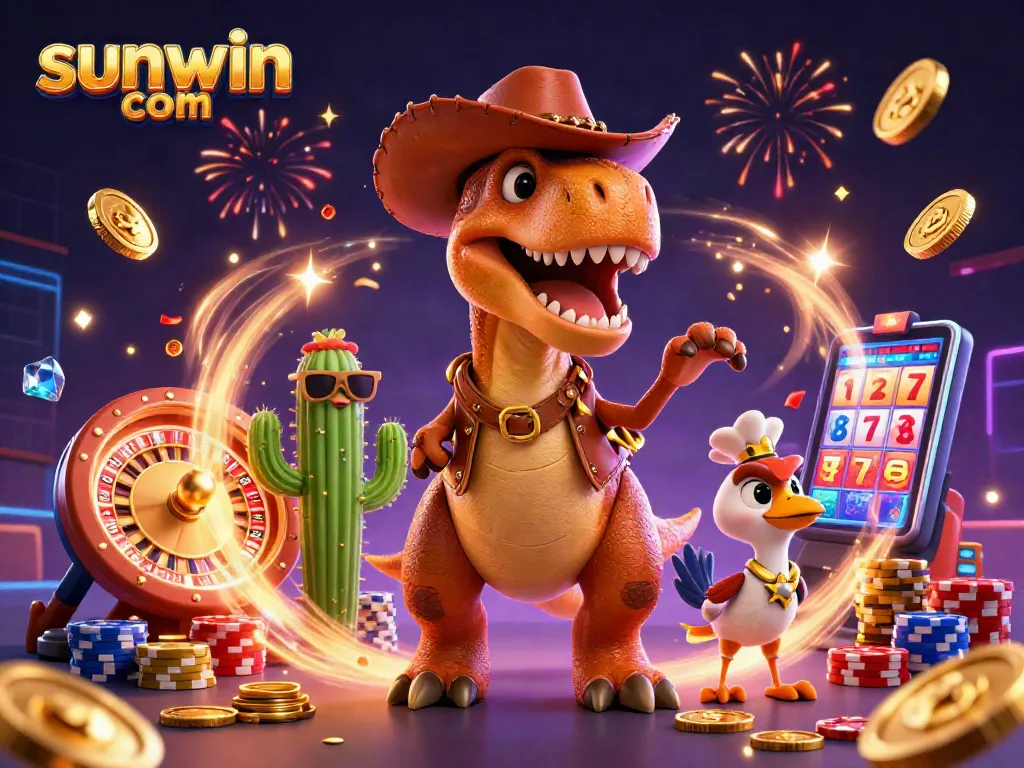 Engage with sunwin com through exciting gameplay featuring adorable animated characters and casino elements.